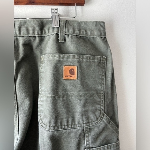 Men's Carhartt‎ Dungaree Fit green color cargo pants  size 40x32 - Picture 6 of 8